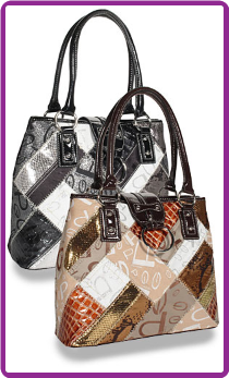 Signature Patchwork Dual Compartment Tall Tote Handbag Signature Patchwork Dual Compartment Tall Tote Handbag